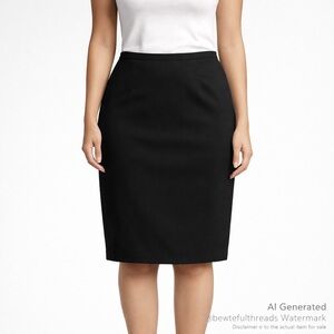 Jones Studio Black Pencil Skirt 16P Petite Fully Lined Office Classic